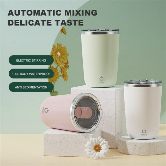 350ml Stainless Steel Electric Magnetic Self-Stirring Mug for Coffee, Milk, Juice